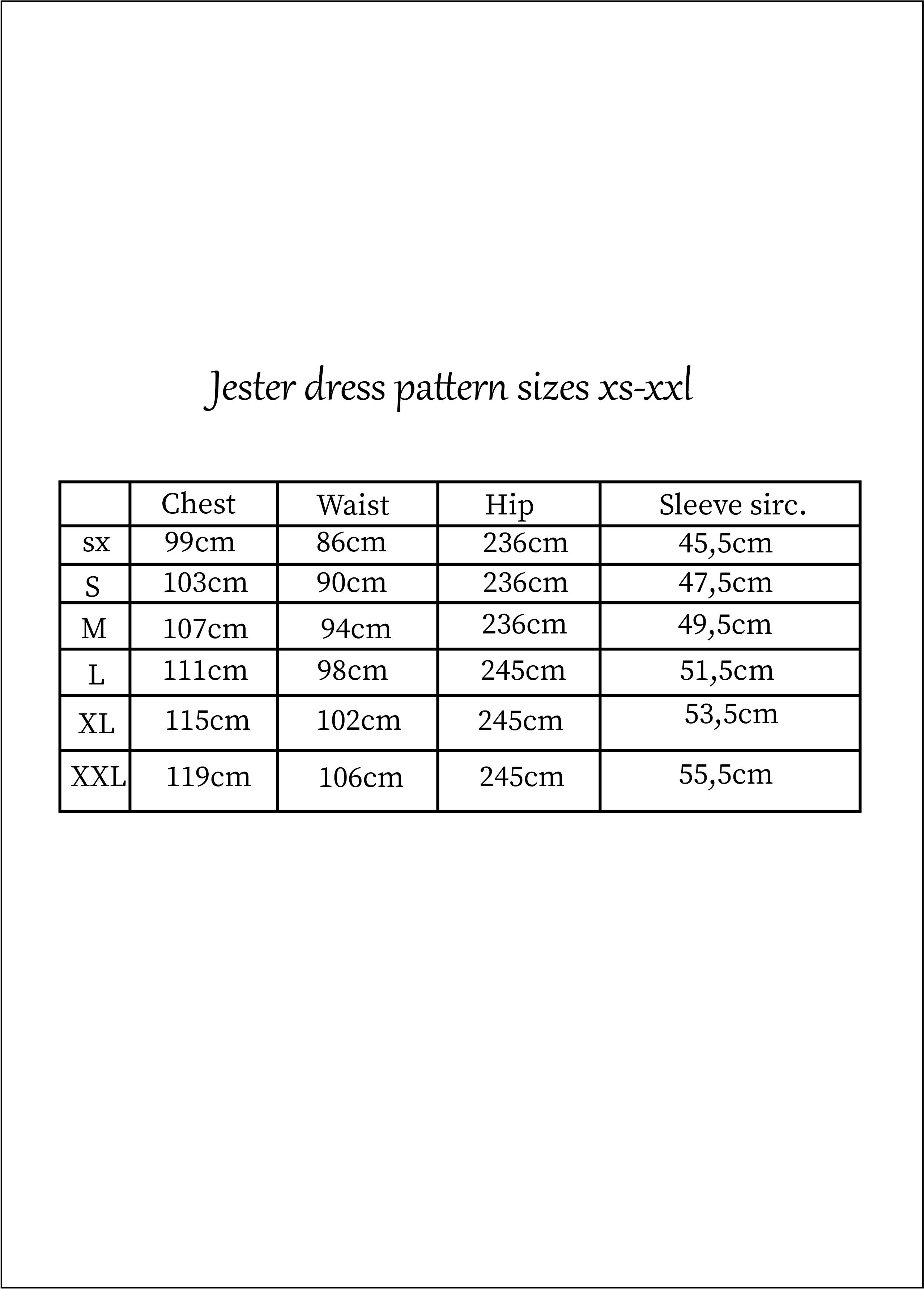 Jester dress patterns