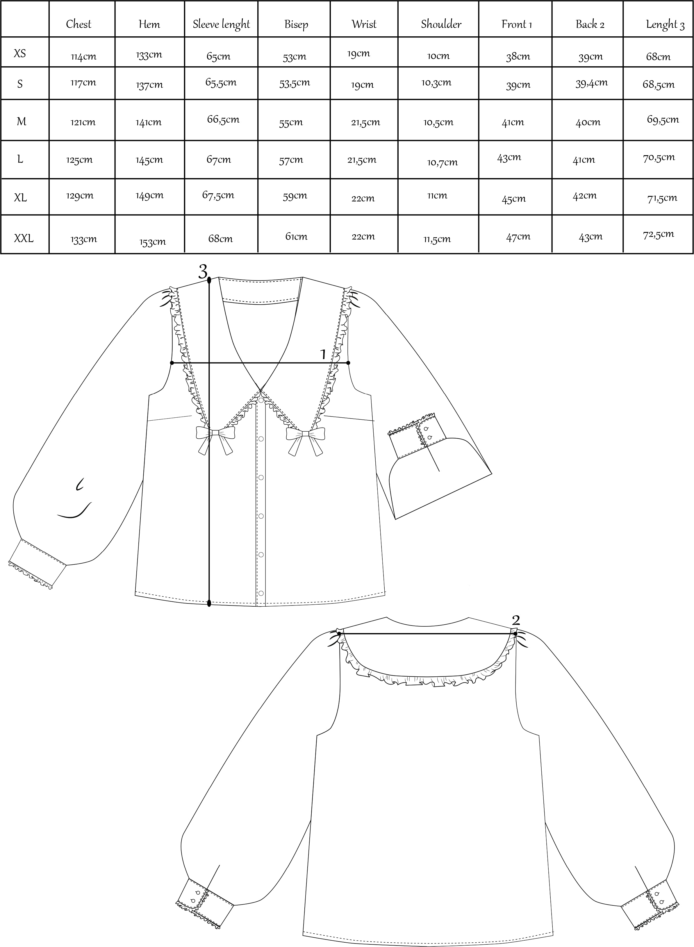 Puolukka shirt patterns