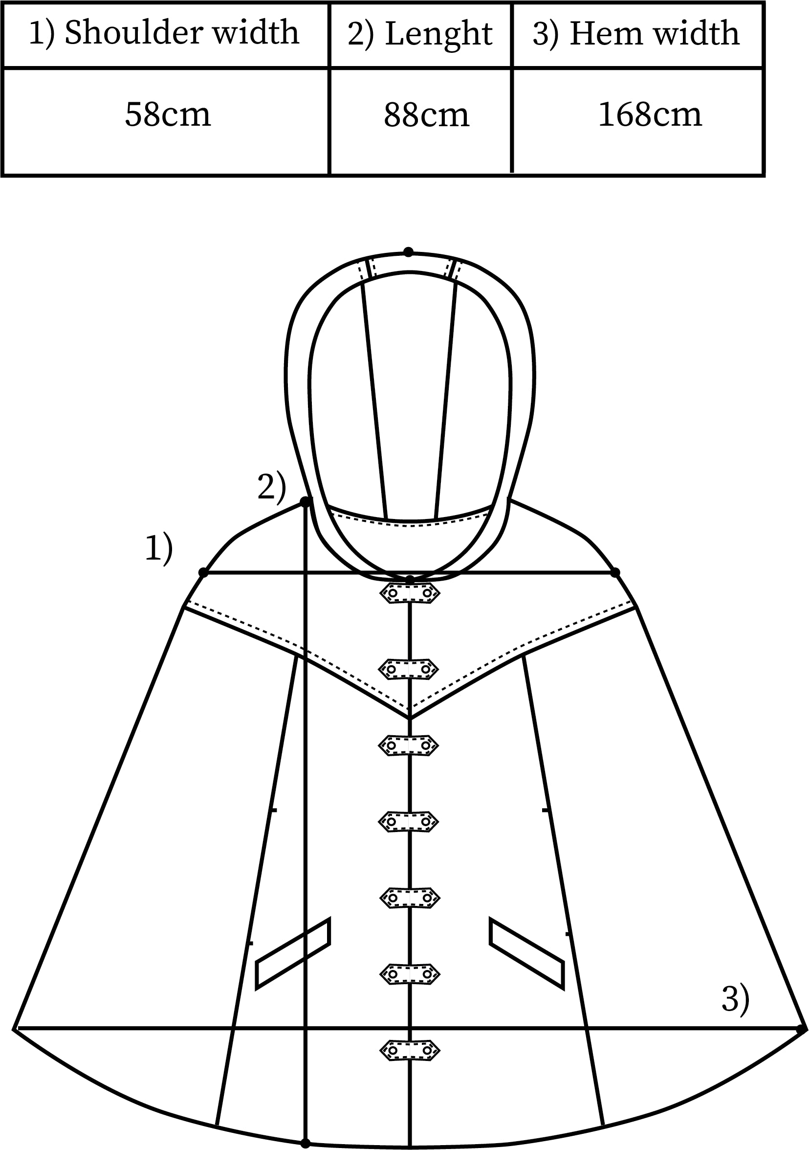 Traveller cape patterns